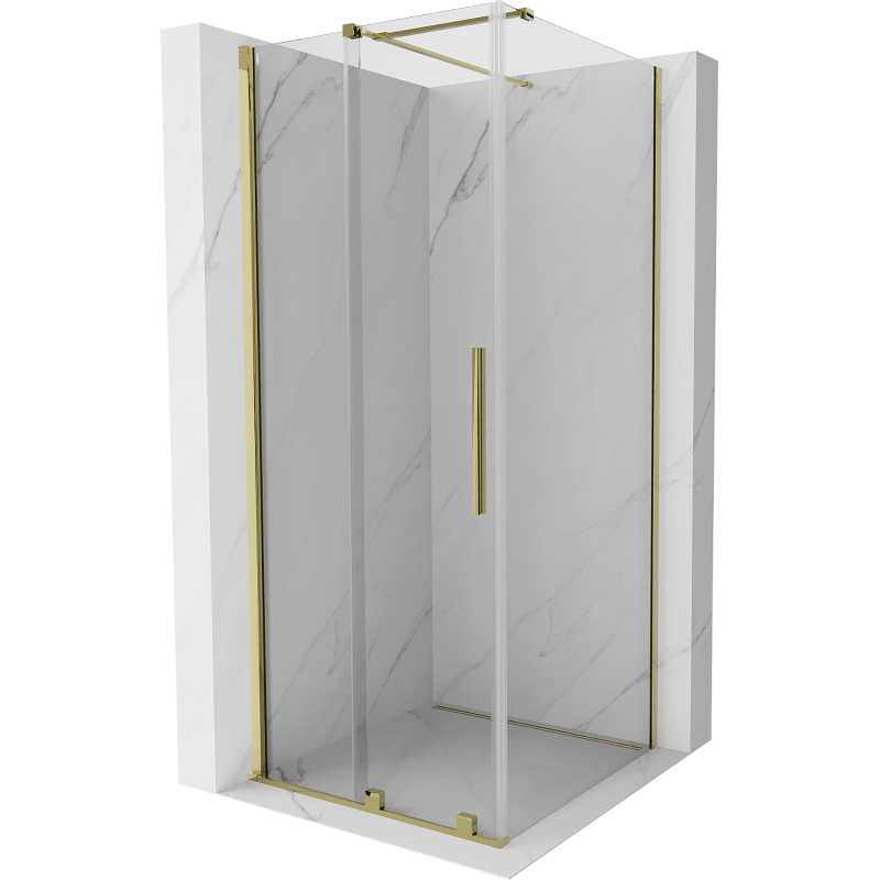 Mexen Velar sliding shower cabin 110 x 110 cm, transparent, gold - 871-110-110-01-50