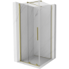 Mexen Velar extendable shower cubicle 110 x 110 cm, transparent, gold - 871-110-110-01-50