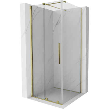 Mexen Velar sliding shower cabin 120 x 120 cm, transparent, gold - 871-120-120-01-50