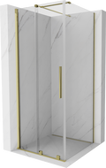 Mexen Velar extendable shower cubicle 120 x 120 cm, transparent, gold - 871-120-120-01-50
