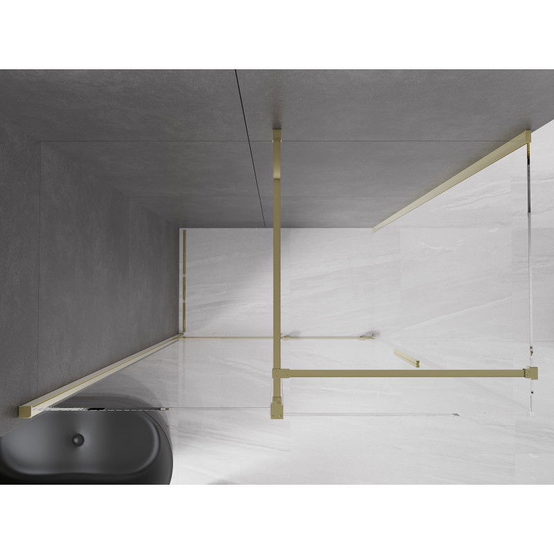 Mexen Velar Sliding Shower Cabin 130 x 75 cm, Transparent, Gold - 871-130-075-01-50