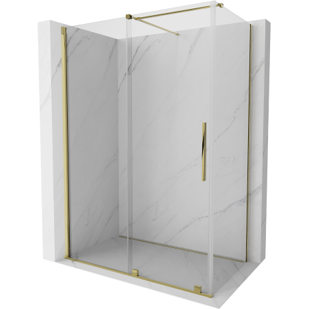 Mexen Velar sliding shower cabin 140 x 70 cm, transparent, gold - 871-140-070-01-50