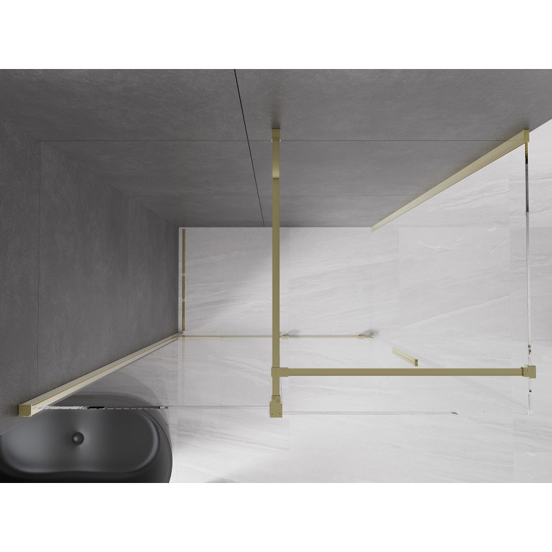 Mexen Velar sliding shower cabin 140 x 70 cm, transparent, gold - 871-140-070-01-50