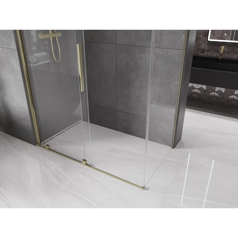 Mexen Velar sliding shower cabin 140 x 80 cm, transparent, gold - 871-140-080-01-50