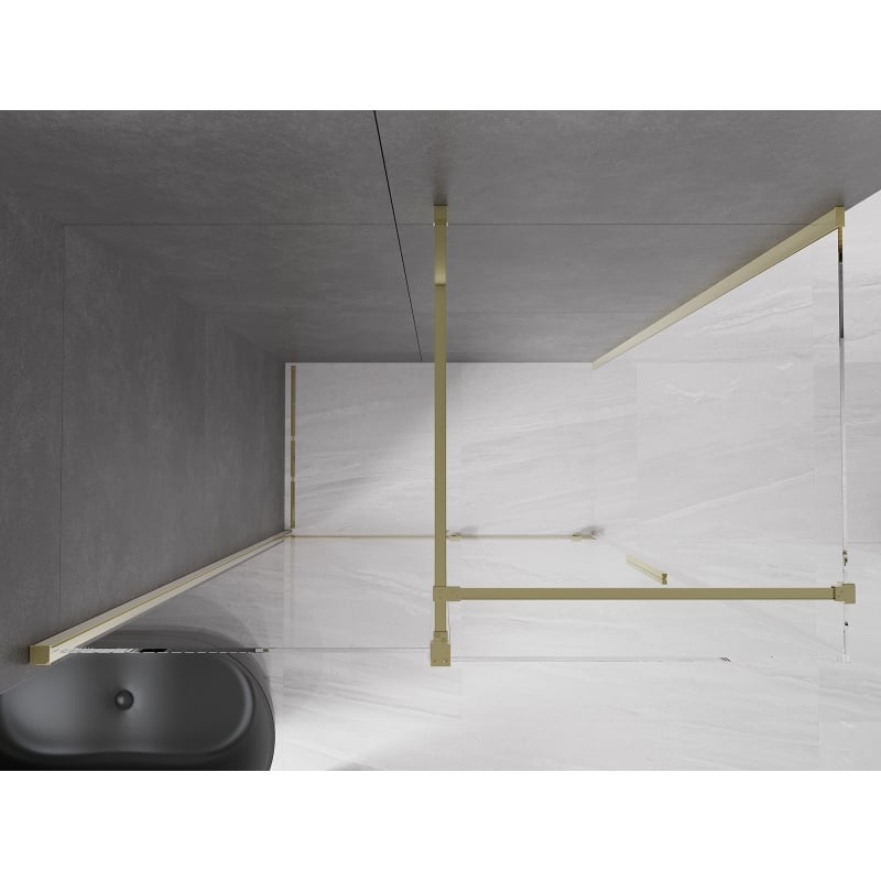 Mexen Velar sliding shower cabin 140 x 80 cm, transparent, gold - 871-140-080-01-50
