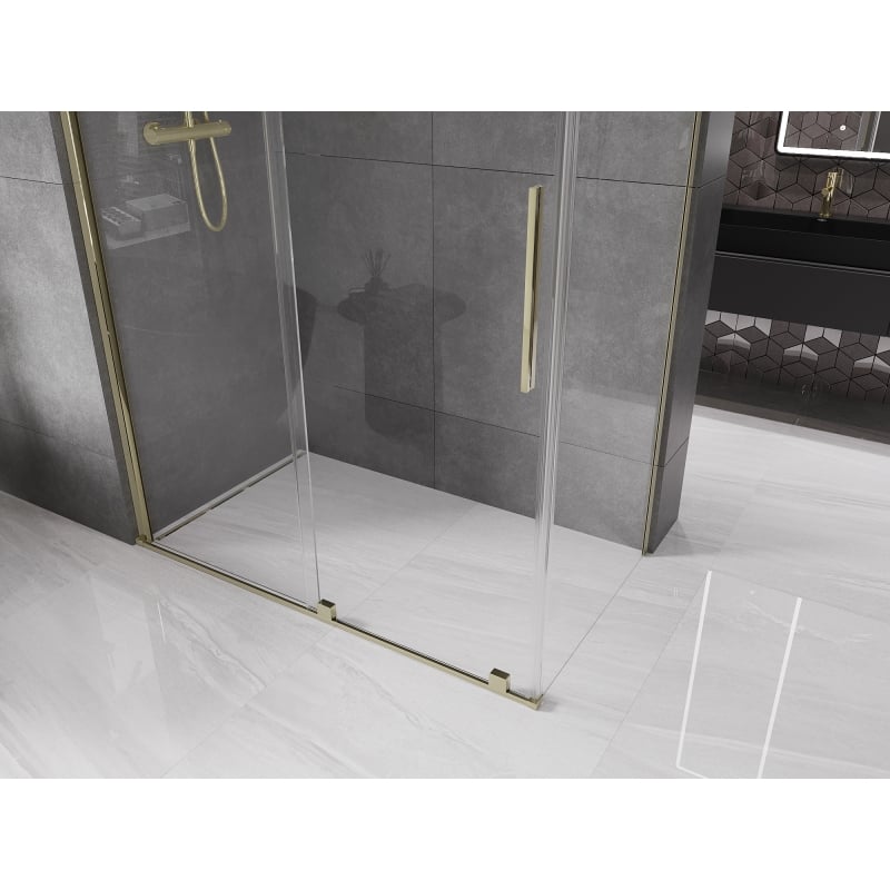 Mexen Velar sliding shower enclosure 150 x 75 cm, transparent, gold - 871-150-075-01-50
