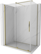 Mexen Velar extendable shower cubicle 150 x 90 cm, transparent, gold - 871-150-090-01-50