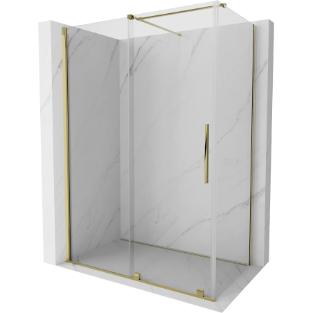 Mexen Velar sliding shower cabin 160 x 80 cm, transparent, gold - 871-160-080-01-50