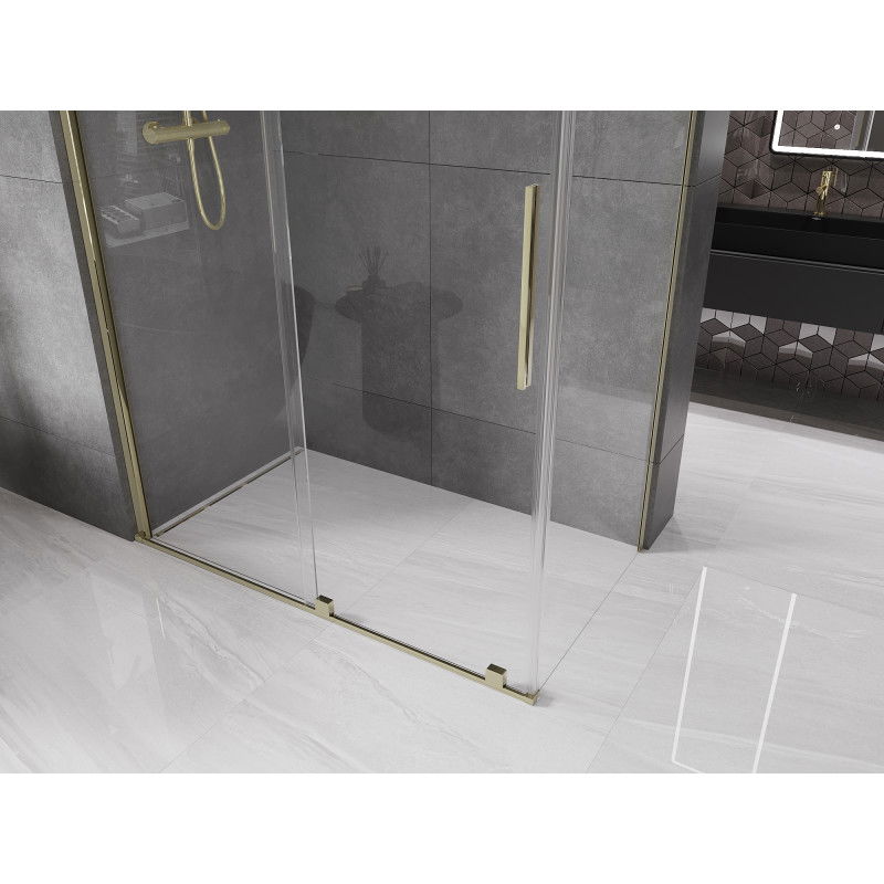 Mexen Velar sliding shower cabin 160 x 80 cm, transparent, gold - 871-160-080-01-50