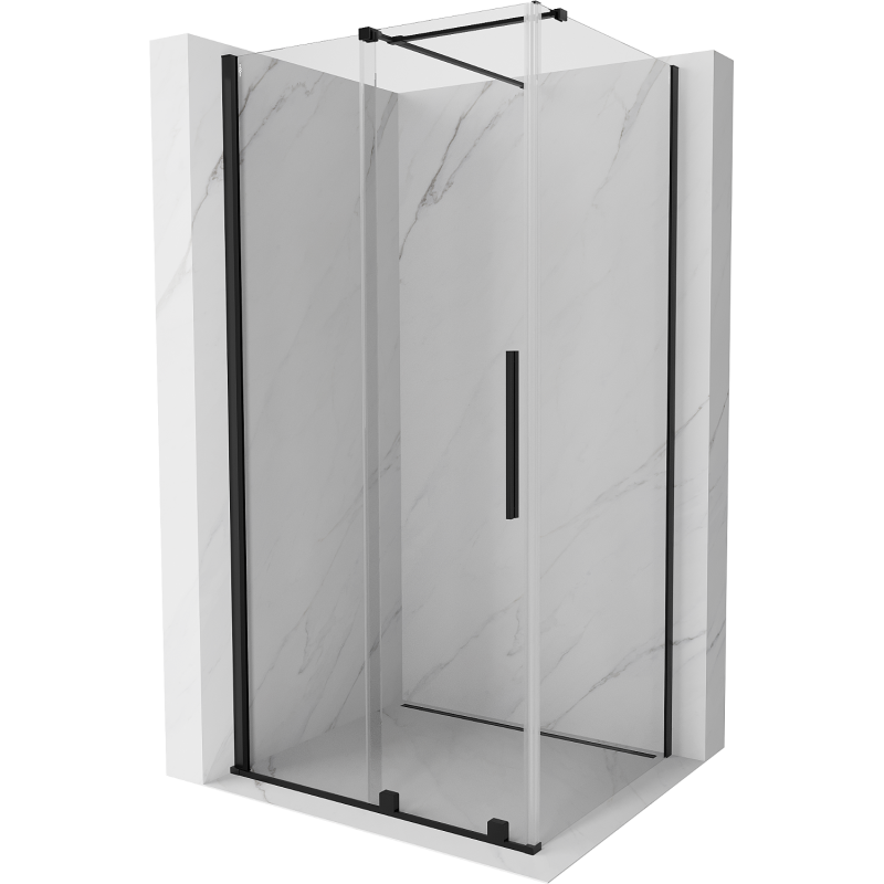 Mexen Velar sliding shower enclosure 90 x 80 cm, transparent, black - 871-090-080-01-70