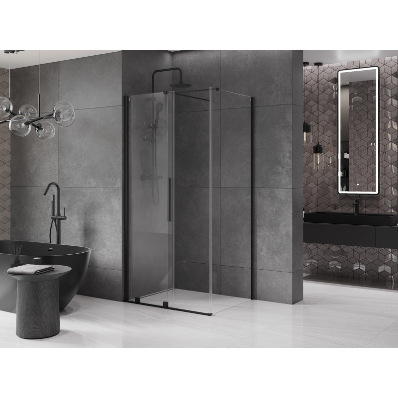 Mexen Velar sliding shower cabin 110 x 80 cm, transparent, black - 871-110-080-01-70