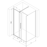 Mexen Velar sliding shower cabin 110 x 85 cm, transparent, black - 871-110-085-01-70