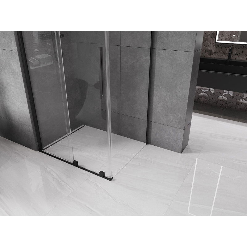 Mexen Velar sliding shower cabin 110 x 90 cm, transparent, black - 871-110-090-01-70