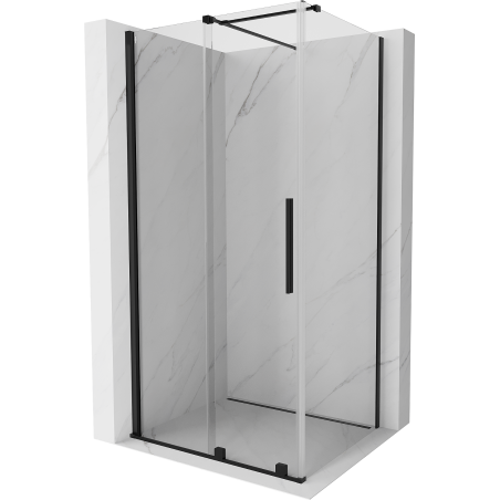 Mexen Velar extendable shower cubicle 110 x 120 cm, transparent, black - 871-110-120-01-70