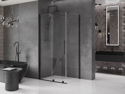 Mexen Velar sliding shower enclosure 120 x 100 cm, transparent, black - 871-120-100-01-70