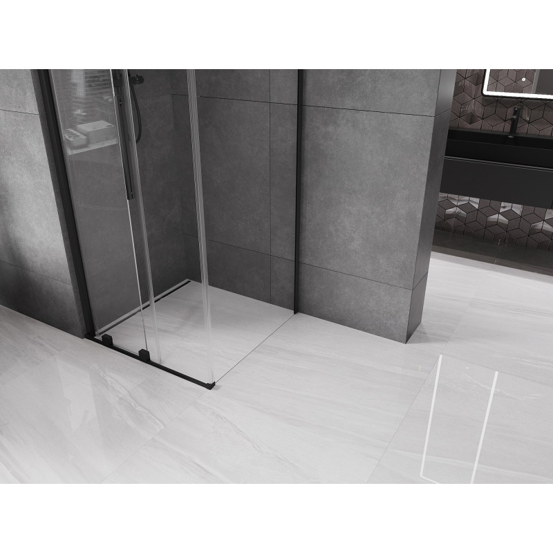 Mexen Velar sliding shower cabin 90 x 90 cm, transparent, black - 871-090-090-01-70