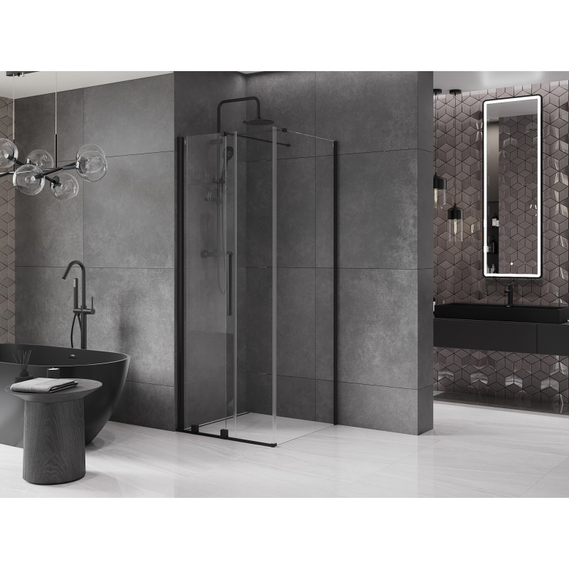 Mexen Velar sliding shower cabin 90 x 90 cm, transparent, black - 871-090-090-01-70