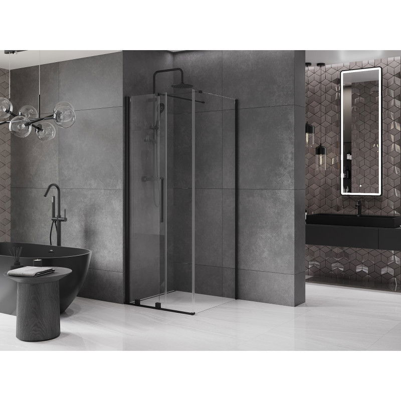 Mexen Velar sliding shower enclosure 90 x 90 cm, transparent, black - 871-090-090-01-70