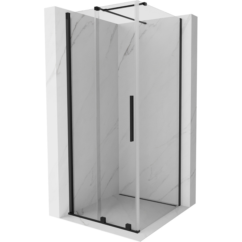 Mexen Velar sliding shower cabin 100 x 100 cm, transparent, black - 871-100-100-01-70