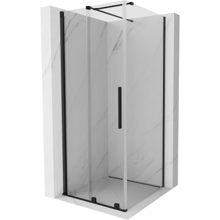 Mexen Velar extendable shower cubicle 120 x 120 cm, transparent, black - 871-120-120-01-70