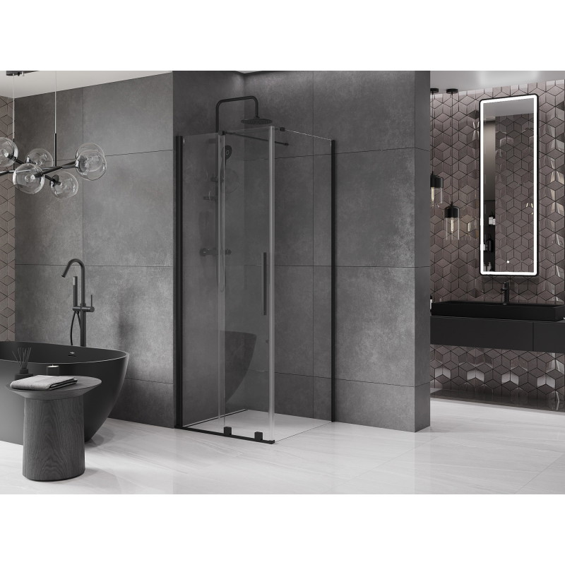 Mexen Velar sliding shower enclosure 120 x 120 cm, transparent, black - 871-120-120-01-70