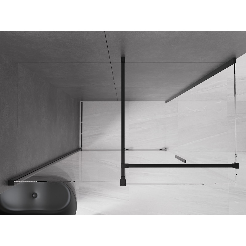 Mexen Velar sliding shower cabin 130 x 75 cm, transparent, black - 871-130-075-01-70