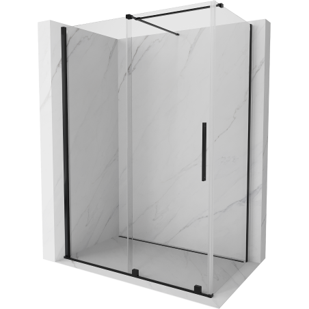 Mexen Velar extendable shower cubicle 140 x 70 cm, transparent, black - 871-140-070-01-70