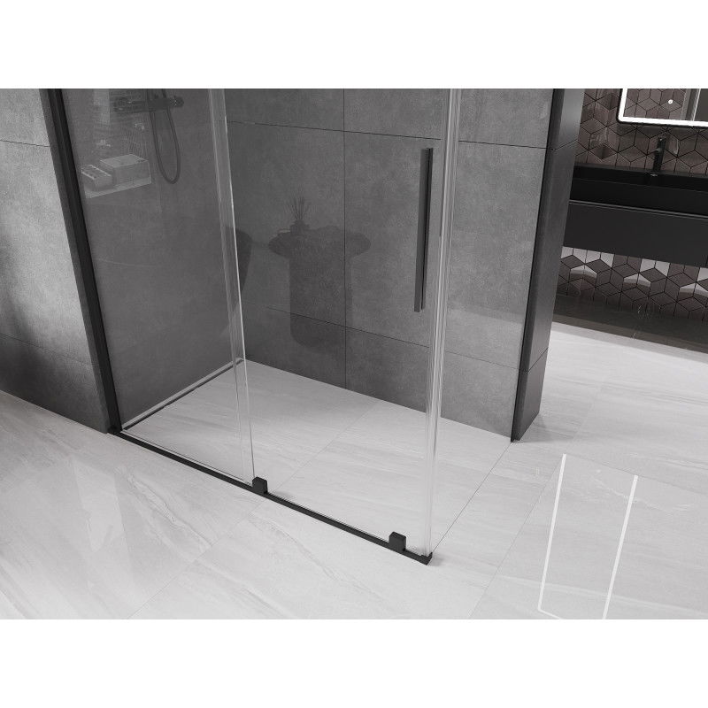 Mexen Velar sliding shower cabin 140 x 85 cm, transparent, black - 871-140-085-01-70