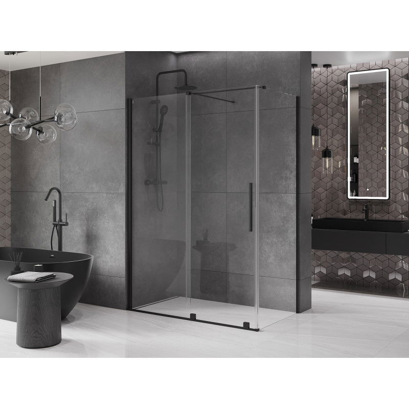 Mexen Velar sliding shower cabin 140 x 85 cm, transparent, black - 871-140-085-01-70