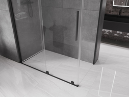 Mexen Velar extendable shower cubicle 150 x 70 cm, transparent, black - 871-150-070-01-70
