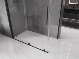 Mexen Velar sliding shower cabin 150 x 70 cm, transparent, black - 871-150-070-01-70