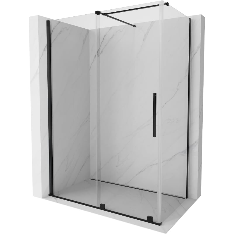 Mexen Velar sliding shower cabin 160 x 85 cm, transparent, black - 871-160-085-01-70