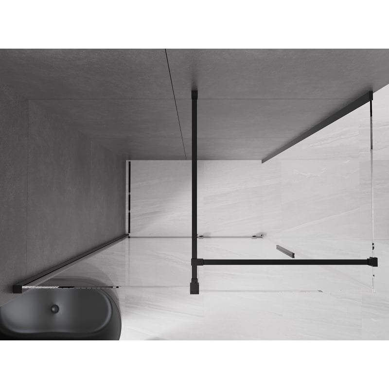 Mexen Velar sliding shower cabin 160 x 100 cm, transparent, black - 871-160-100-01-70