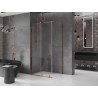 Mexen Velar sliding shower cabin 90 x 75 cm, transparent, rose gold - 871-090-075-01-60