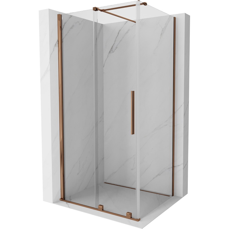 Mexen Velar sliding shower cabin 90 x 80 cm, transparent, rose gold - 871-090-080-01-60