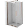 Mexen Velar extendable shower cubicle 90 x 80 cm, transparent, Rose gold - 871-090-080-01-60