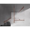 Mexen Velar 90 x 100 cm sliding shower cabin, transparent, rose gold - 871-090-100-01-60