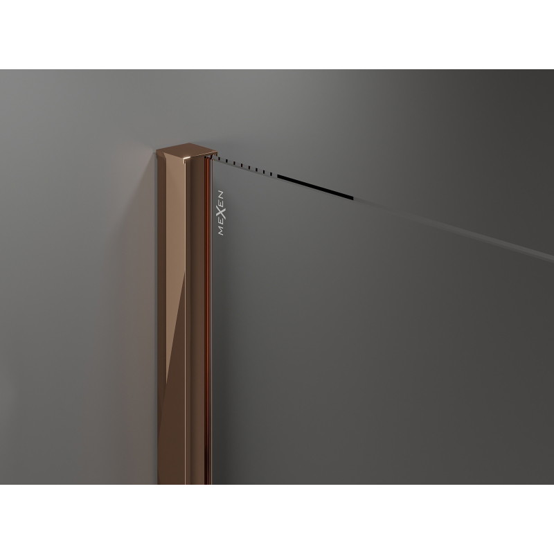 Mexen Velar sliding shower enclosure 100 x 75 cm, transparent, rose gold - 871-100-075-01-60