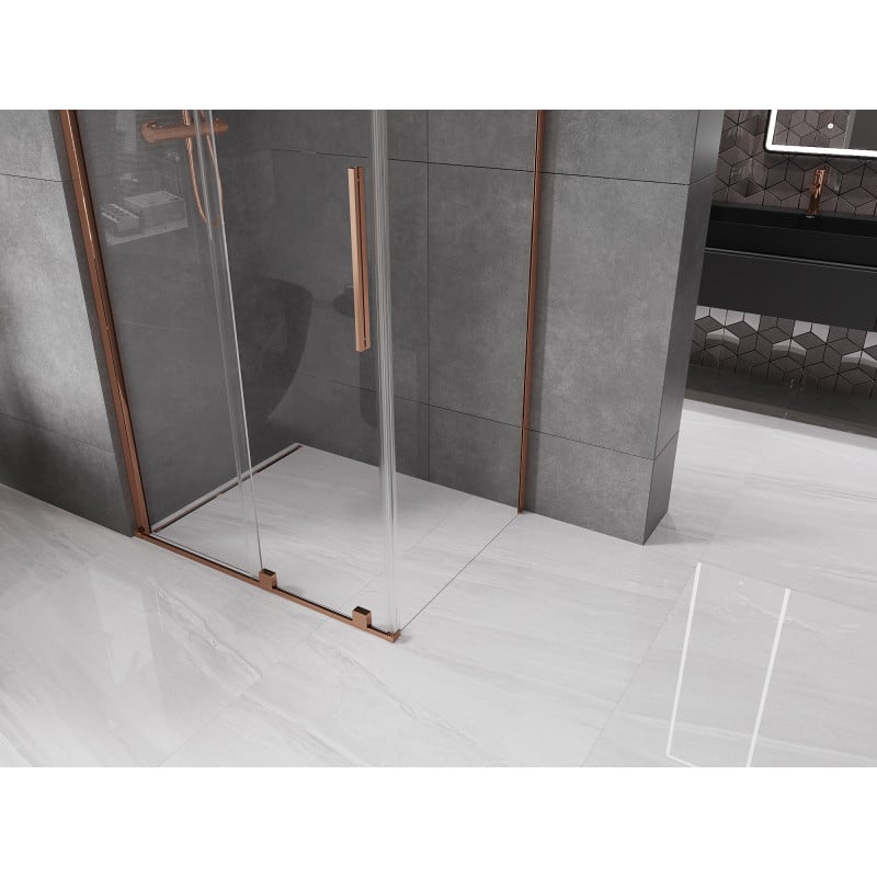 Mexen Velar 110 x 70 cm Sliding Shower Enclosure, Transparent, Rose Gold - 871-110-070-01-60