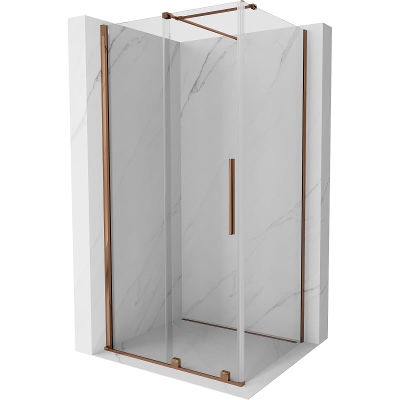 Mexen Velar sliding shower cabin 110 x 100 cm, transparent, rose gold - 871-110-100-01-60