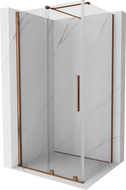 Mexen Velar extendable shower cubicle 120 x 90 cm, transparent, Rose gold - 871-120-090-01-60
