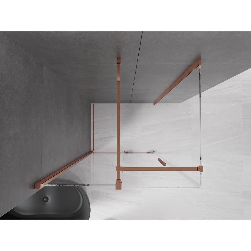 Mexen Velar sliding shower cabin 120 x 90 cm, transparent, rose gold - 871-120-090-01-60