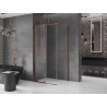 Mexen Velar sliding shower cabin 120 x 110 cm, transparent, pink gold - 871-120-110-01-60