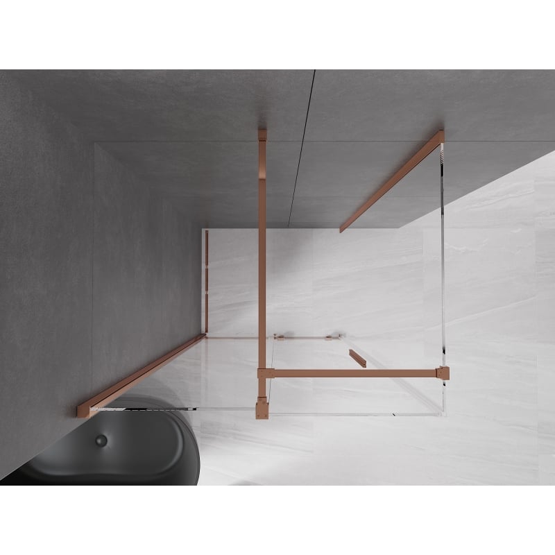 Mexen Velar sliding shower cabin 130 x 80 cm, transparent, rose gold - 871-130-080-01-60
