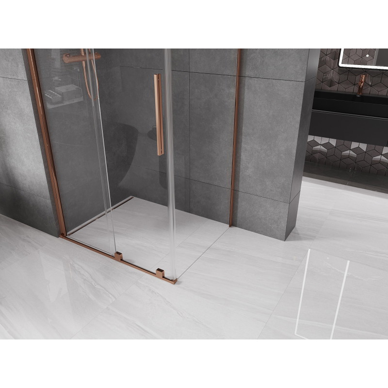 Mexen Velar sliding shower cabin 130 x 85 cm, transparent, pink gold - 871-130-085-01-60