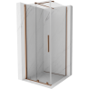 Mexen Velar extendable shower cubicle 90 x 90 cm, transparent, Rose gold - 871-090-090-01-60