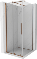 Mexen Velar sliding shower cabin 100 x 100 cm, transparent, rose gold - 871-100-100-01-60