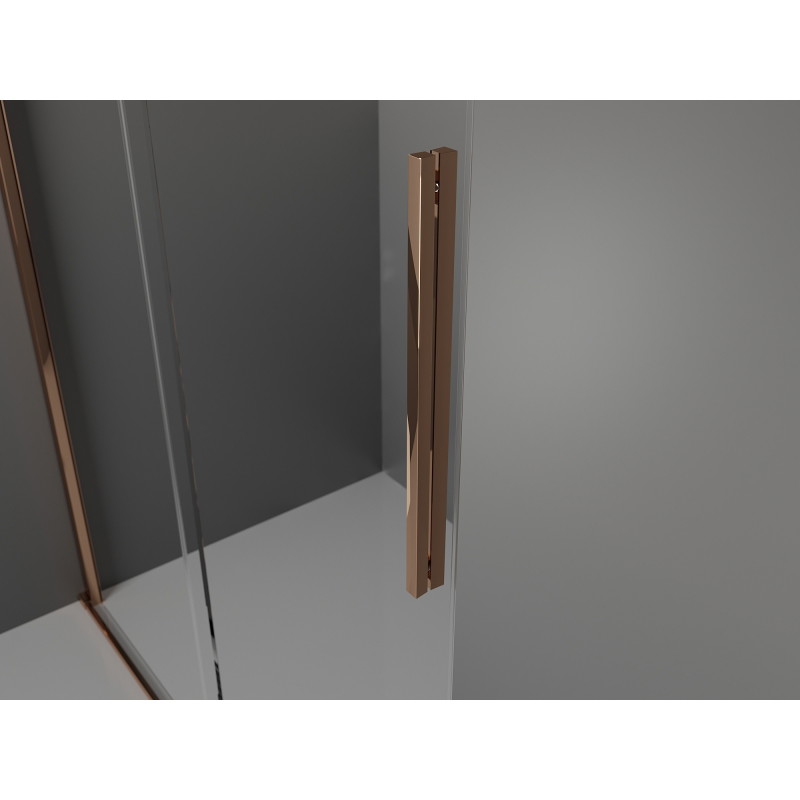 Mexen Velar sliding shower enclosure 100 x 100 cm, transparent, rose gold - 871-100-100-01-60