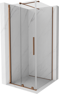 Mexen Velar extendable shower cubicle 110 x 110 cm, transparent, Rose gold - 871-110-110-01-60