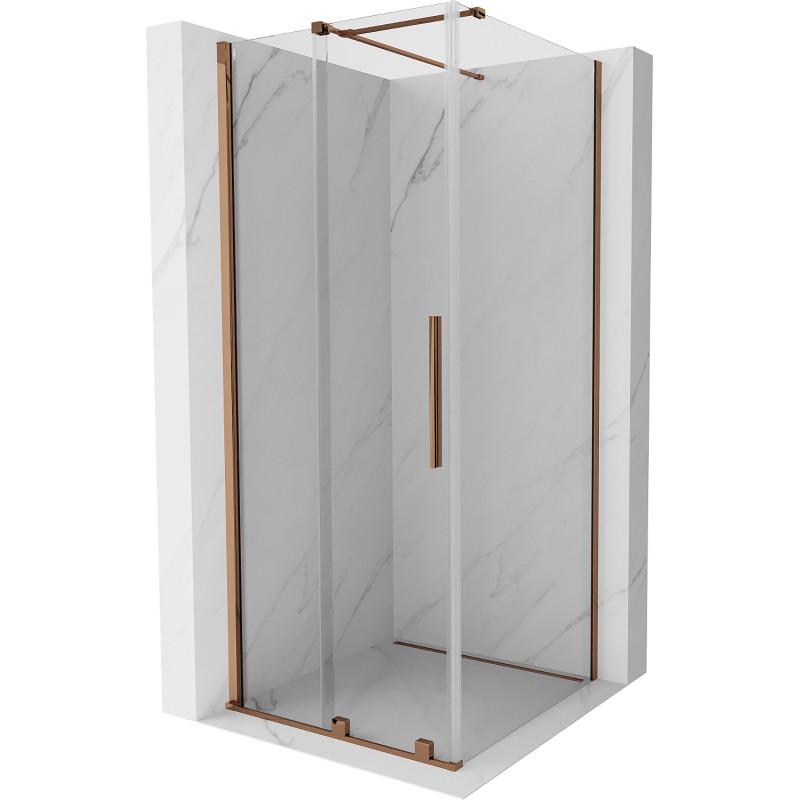 Mexen Velar sliding shower cabin 120 x 120 cm, transparent, pink gold - 871-120-120-01-60